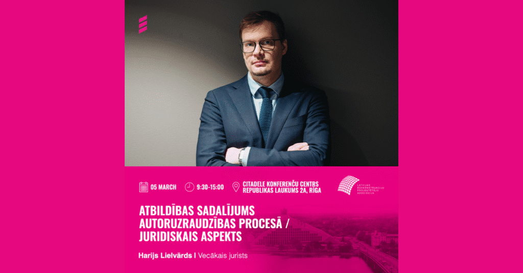 Konference: Atbildības sadalījums autoruzraudzības procesā / juridiskais aspekts